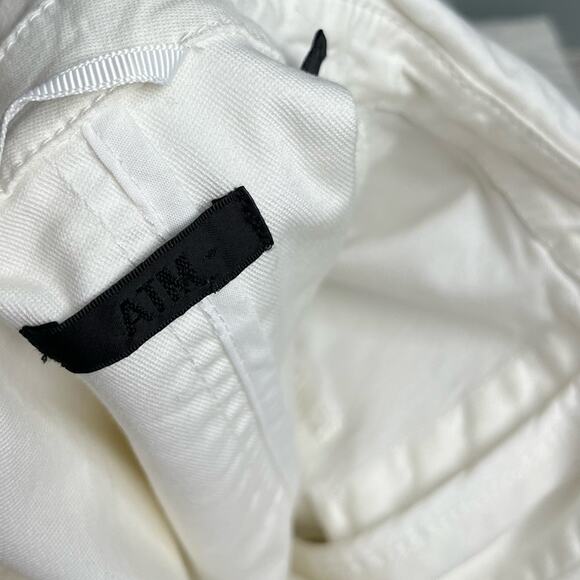 ATM Frayed Zip-Front Cargo Field Jacket w/ Stowaway Hood White Women’s Small - Picture 9 of 14